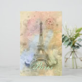 Mooie trendy girly  Eiffeltoren Frankrijk Briefpapier (Staand voorkant)