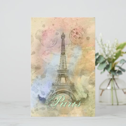 Mooie trendy girly Eiffeltoren Frankrijk Briefpapier (Staand voorkant)