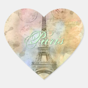 Mooie trendy girly Eiffeltoren Frankrijk Hart Sticker