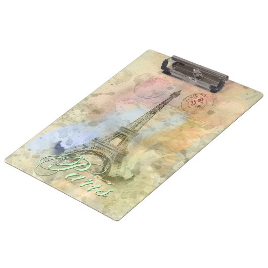 Mooie trendy girly Eiffeltoren Frankrijk Klembord (Gekanteld)