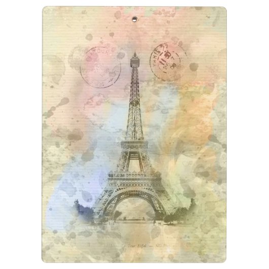 Mooie trendy girly Eiffeltoren Frankrijk Klembord (Achterkant)