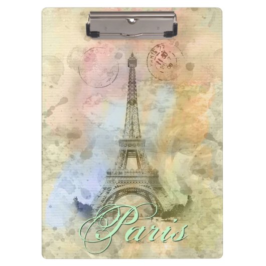 Mooie trendy girly Eiffeltoren Frankrijk Klembord (Voorkant)