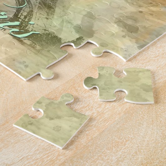 Mooie trendy girly  Eiffeltoren Frankrijk Legpuzzel (Zijkant)