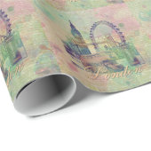 Mooie trendy London Landmarks Cadeaupapier (Rol Hoek)