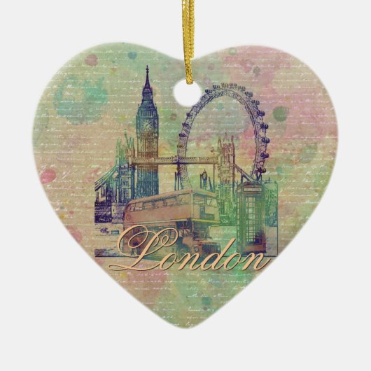 Mooie trendy  London Landmarks Keramisch Ornament (Voorkant)