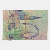 Mooie trendy London Landmarks Theedoek (Horizontaal)