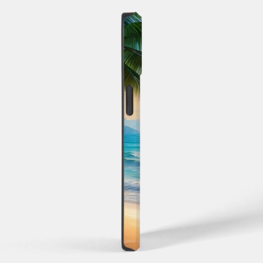 Mooie tropische beach, palmbomen en bloemen Case-Mate iPhone case (Achterkant / Rechts)