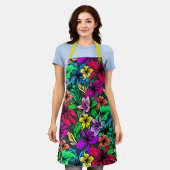 Mooie Tropische bloemen Schort (Gedragen)