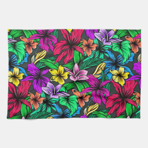 Mooie Tropische bloemen Theedoek