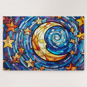 Mooie Tropische gebrandschilderd glas kunst puzzel