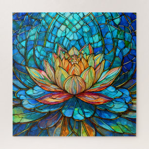 Mooie Tropische gebrandschilderd glas kunst puzzel
