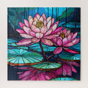 Mooie Tropische gebrandschilderd glas kunst puzzel