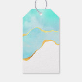 Mooie Tropische Groene met gouden Grens Dag Cadeaulabel (Achterkant)