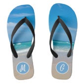 Mooie tropische kever en zand monogram teenslippers (Voetbed)