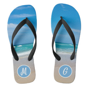 Mooie tropische kever en zand monogram teenslippers