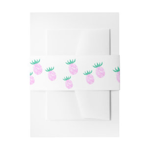 Mooie Tropische Roze Ananas Patroon Uitnodigingen Wikkel