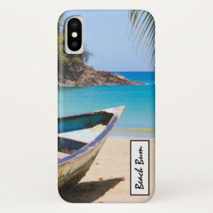 Mooie Tropische strand met een roeiboot iPhone X Hoesje