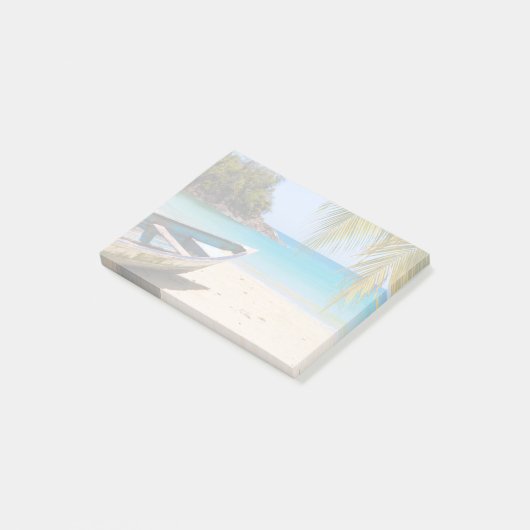 Mooie Tropische strand met een roeiboot Post-it® Notes (Schuin)