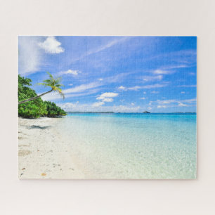 Mooie Tropische strand met palmbomen Legpuzzel