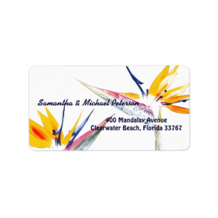 Mooie Tropische vogel van de Paradise Flowers Etiket