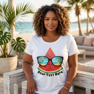 Mooie Tropische Watermeloen Zomer Vakantie Maatwer Grote Maat T-shirt