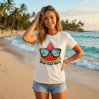 Mooie Tropische Watermeloen Zomer Vakantie Maatwer Tri-Blend Shirt