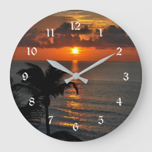Mooie tropische zonsondergang grote klok