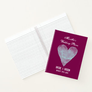 Mooie trouwnotitieboek met rustieke waterverf hart notitieboek