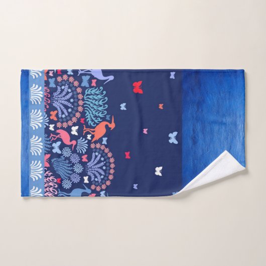 Mooie tuin grens vlinder vogel bloemen bad handdoek (Handdoek)
