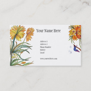 Mooie tuin van de bloerkaart visitekaartje