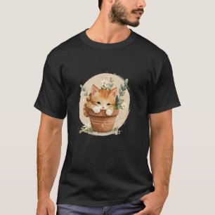 Mooie tuinierende kat voor bloempot liefhebbers t-shirt
