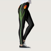 Mooie Tulp-ventilator op zwart Leggings (Rechts)