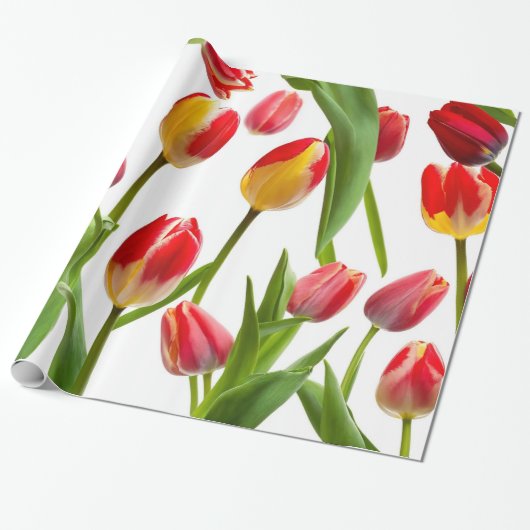 Mooie Tulpen Cadeaupapier (Uitgerold)