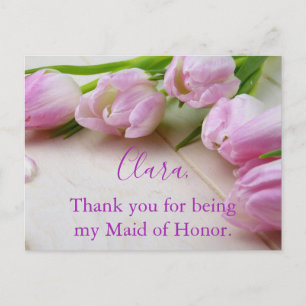 Mooie tulpen Dank u Maid of Honor Briefkaart