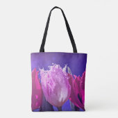 Mooie tulpen op een canvas tas (Achterkant)