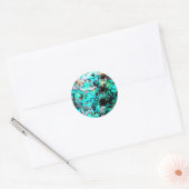 Mooie turquoise abalone paua shell ronde sticker (Envelop)