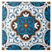 💙 mooie turquoise en brown Azulejos, V Tegeltje (Voorkant)