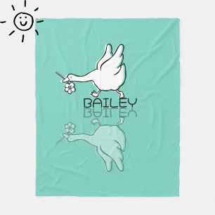 Mooie Turquoise Gans Reflectie Doodle Aangepaste N Fleece Deken