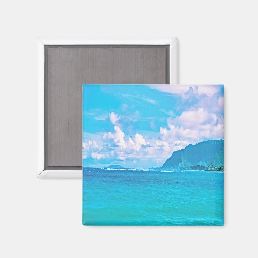 Mooie turquoise oceaangolven magneet (Voorkant / Achterkant)