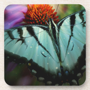 Mooie Turquoise Swallowtail Butterfly Bier Onderzetter