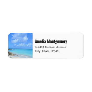Mooie Turquoise Tropisch Strand - Adres Etiket