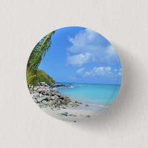 Mooie Turquoise Tropisch Strand Ronde Button 3,2 Cm