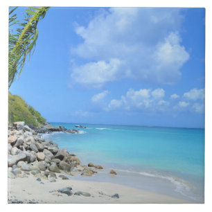 Mooie turquoise tropische strand tegeltje