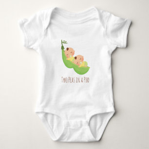 Mooie Tweeling Twee Erwten in een Peul Baby T-shir Romper