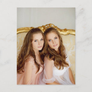 Mooie tweelingen in de jaren tachtig briefkaart