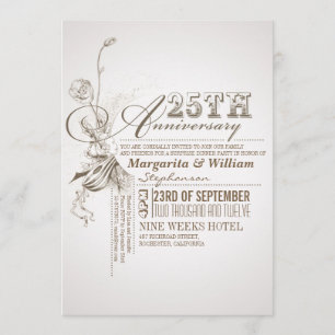 mooie typografie 25-jarig jubileum uitnodigingen