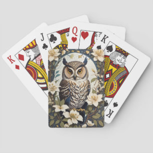 Mooie Uil En Jasmijnbloemen Pokerkaarten