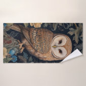 Mooie uil in de tuin art nouveau stijl badhanddoek (Badhanddoek)