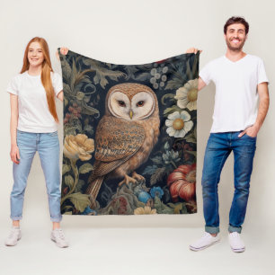 Mooie uil in de tuin art nouveau stijl fleece deken