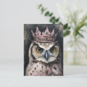 Mooie Uil in een kroon Briefkaart (Staand voorkant)